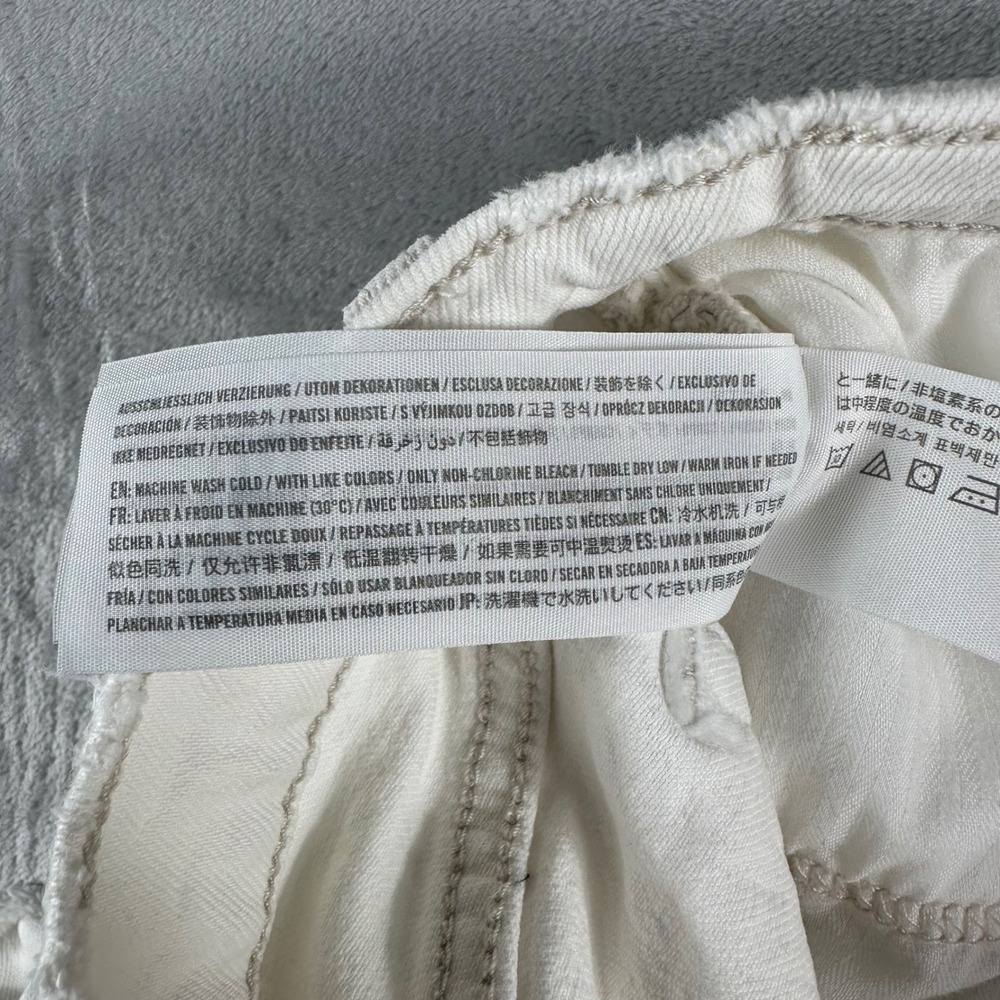 Abercrombie & Fitch The Dad Short Women 28 White High Rise Raw Hem Denim READ - Picture 5 of 9